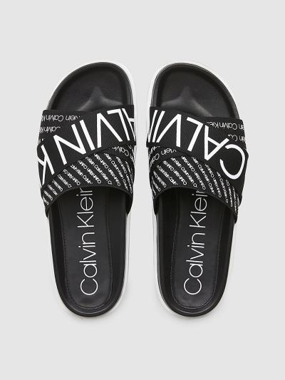 Calvin Klein Cipők HU200998 | Calvin Klein Textile Upper Női Papucs Fekete / Fehér